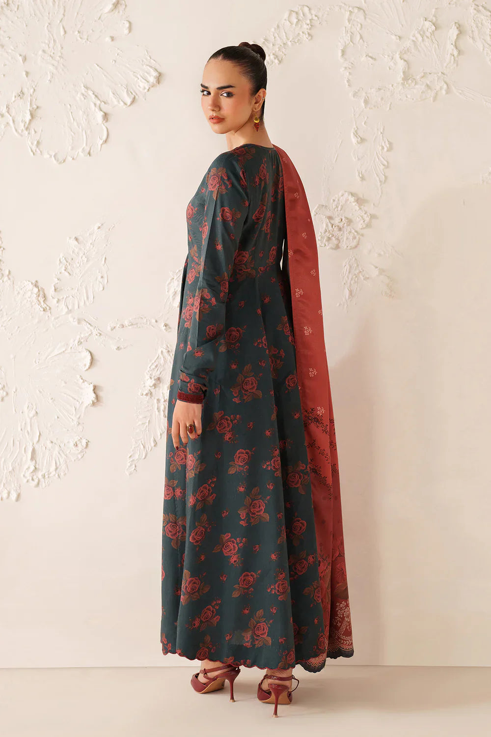 Baroque 2 pcs Printed Unstitched Lawn Suit - UF-4298