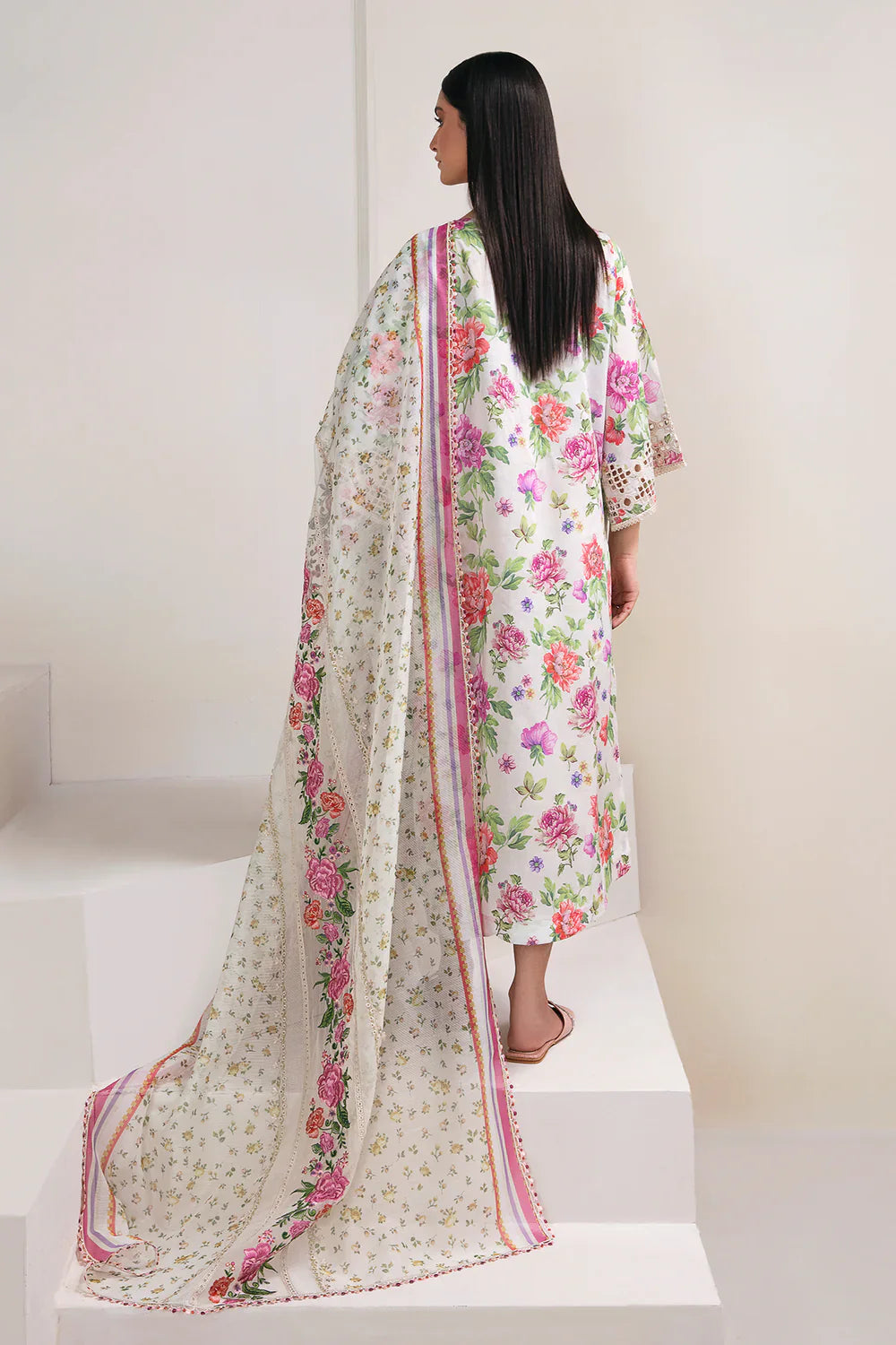 Baroque 2 pcs Printed Unstitched Lawn Suit - UF-356